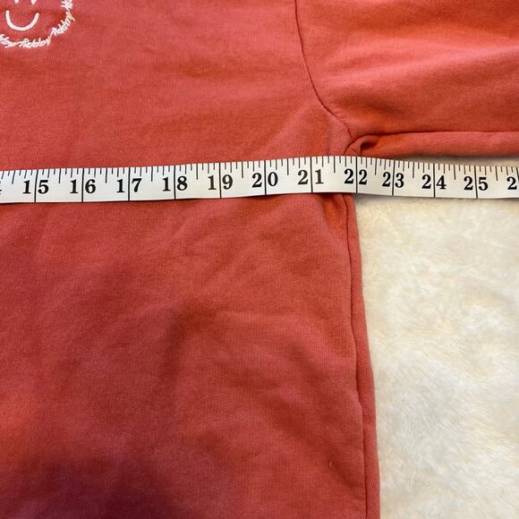 Jolie and Joy Crew Crew Neck Smiley Face Happy Sweatshirt Coral color - Picture 4 of 6